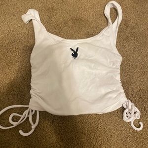 White Playboy Tank Top